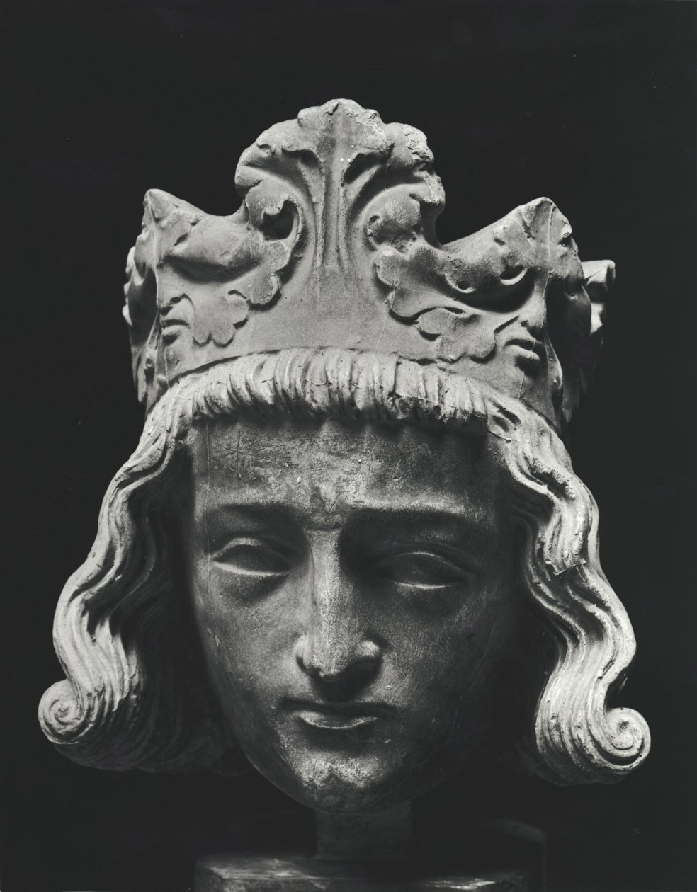 Clovis II (ca. 634-657), merovingisk frankisk konge av Neustria og Burgund (639-657), fra Abbey of Saint-Denis, originalt 1200-tall (gipsavstøpning) av French School