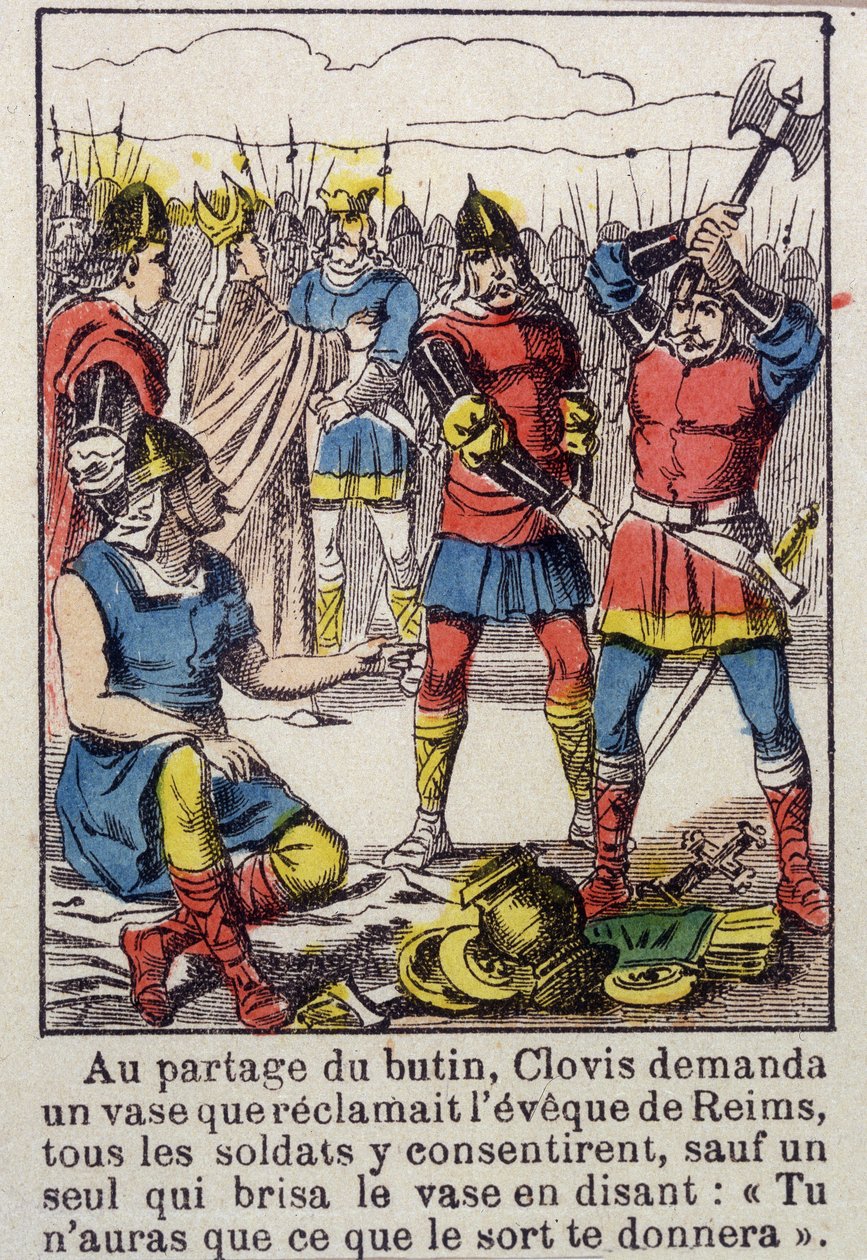 Clovis and the Soissons Vase - Avbildning av Epinal fra 1800-tallet av French School