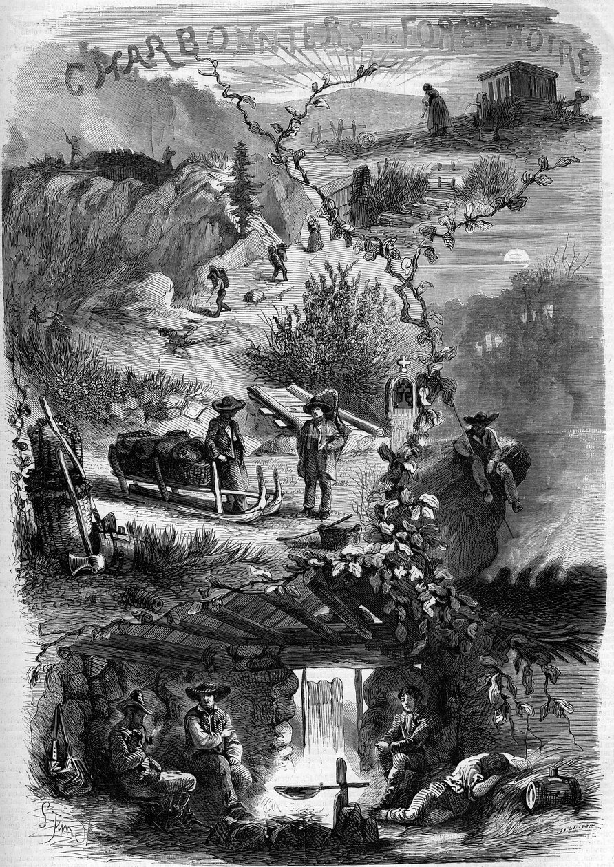 Coal industry in the Black Forest (Black Forest) in Germany av French School