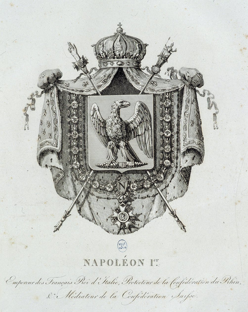 Våpenskjold fra Napoleon 1er - i "" Armorial General of the French Empire"" av H. Simon av French School