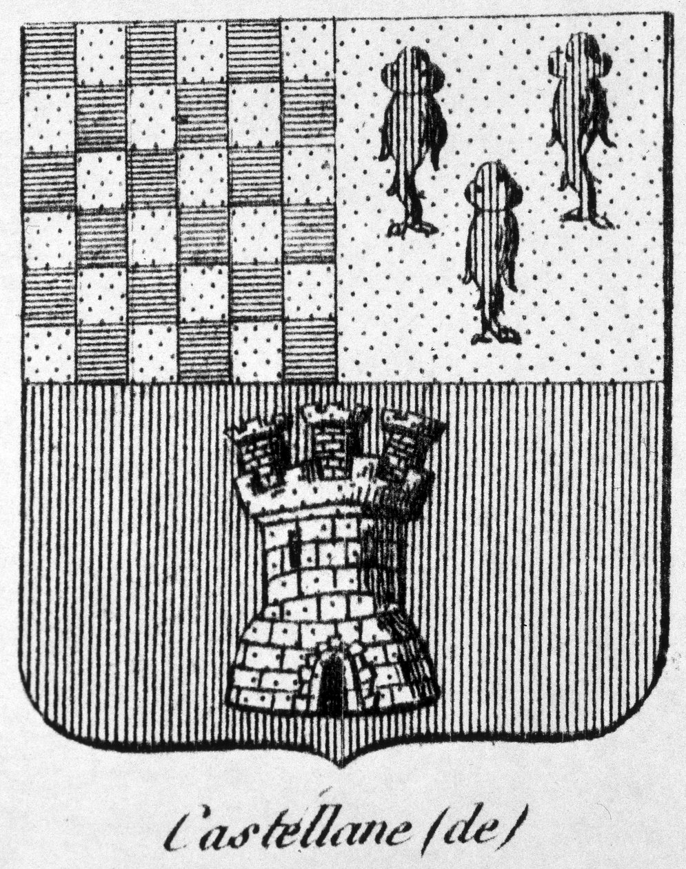 Våpenskjold fra Castellane - i "" The General Armorial of the French Empire"" av Henry Simon av French School