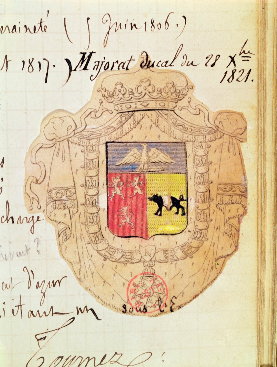 Våpenskjold til Charles Maurice de Talleyrand-Perigord (1754-1838) Prins av Benevento av French School