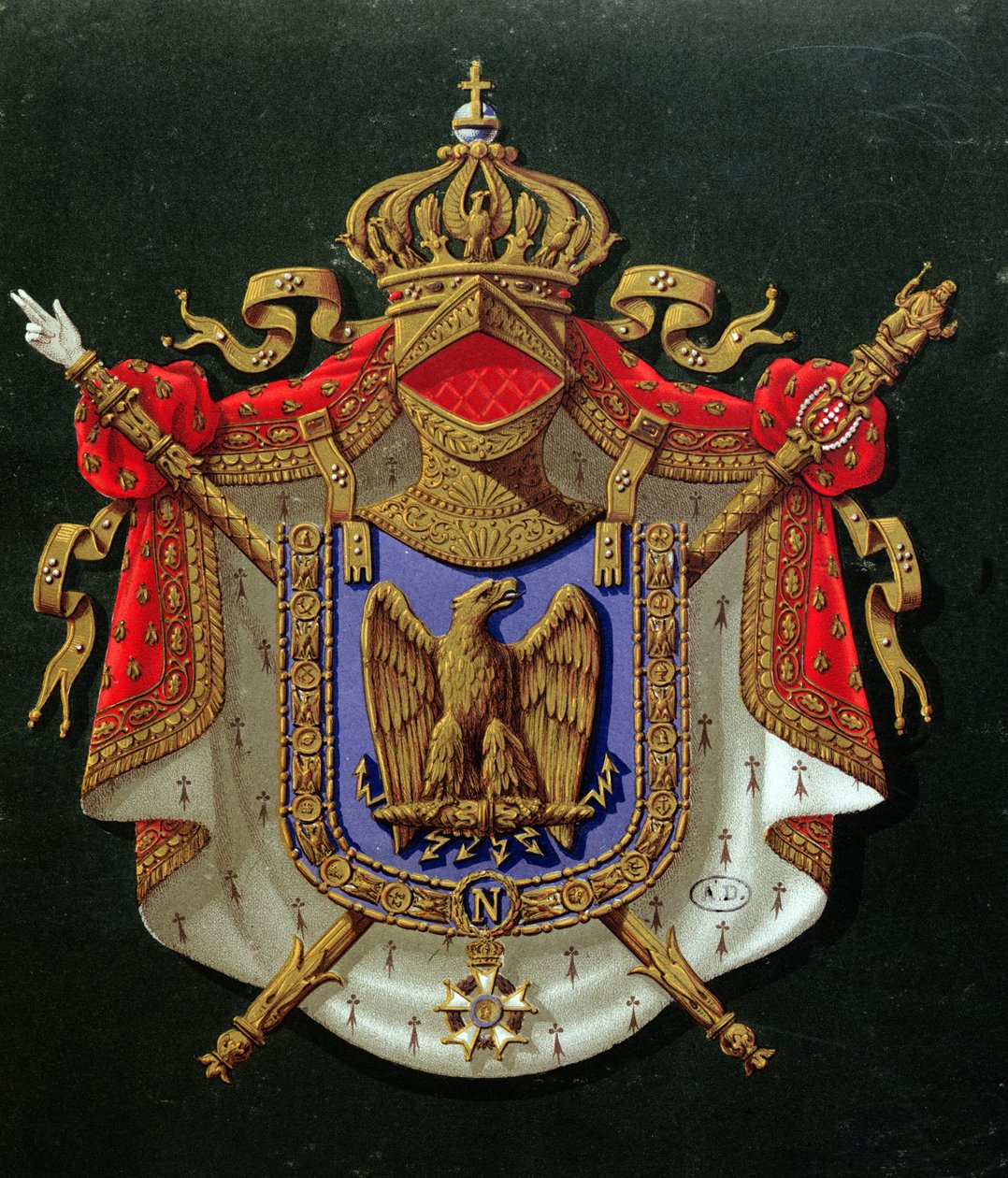 Våpenskjold til keiser Napoleon III (1808-73) av French School