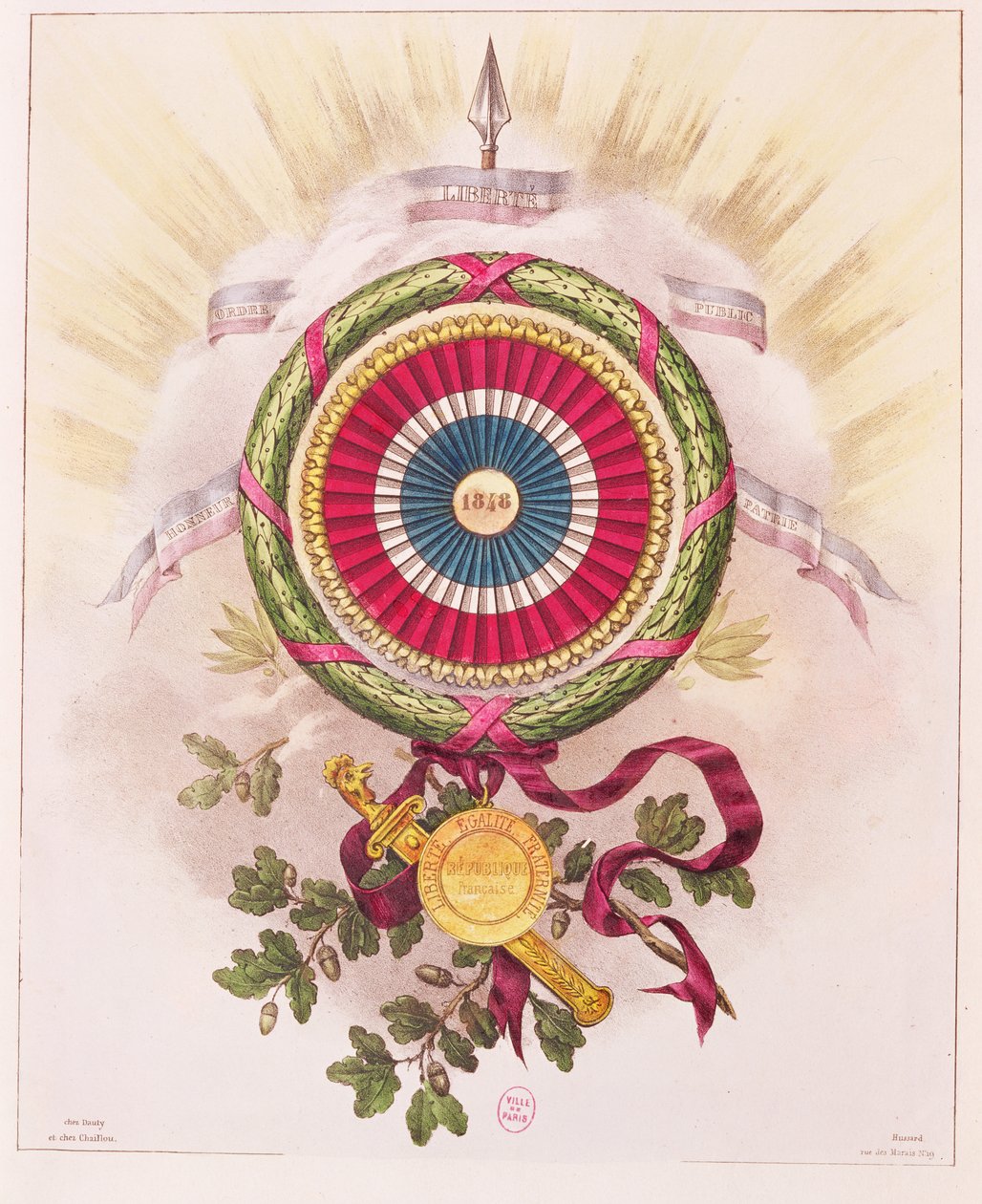 Cockade, emblem fra 1848 av French School