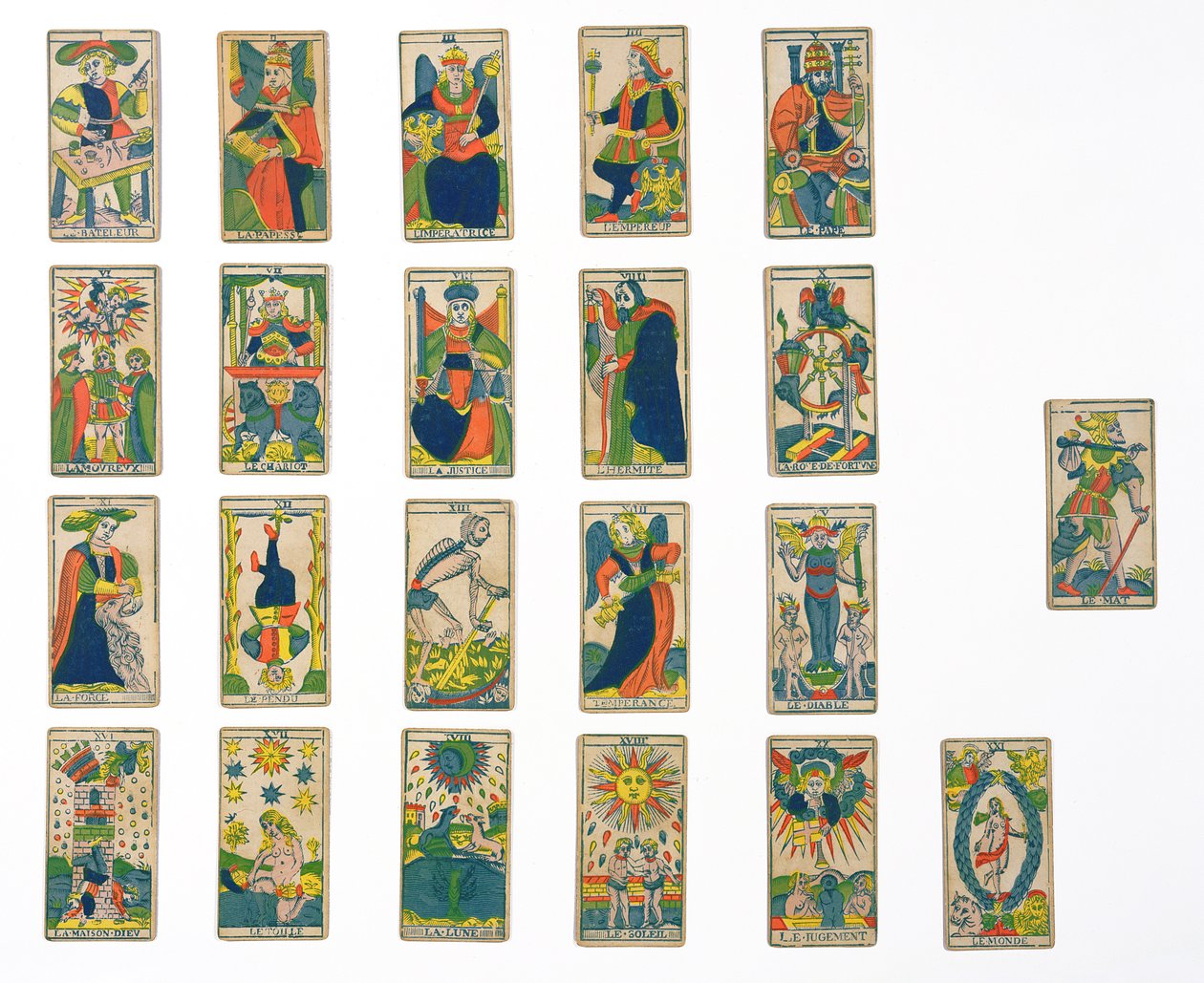 Samling av tarotkort av French School