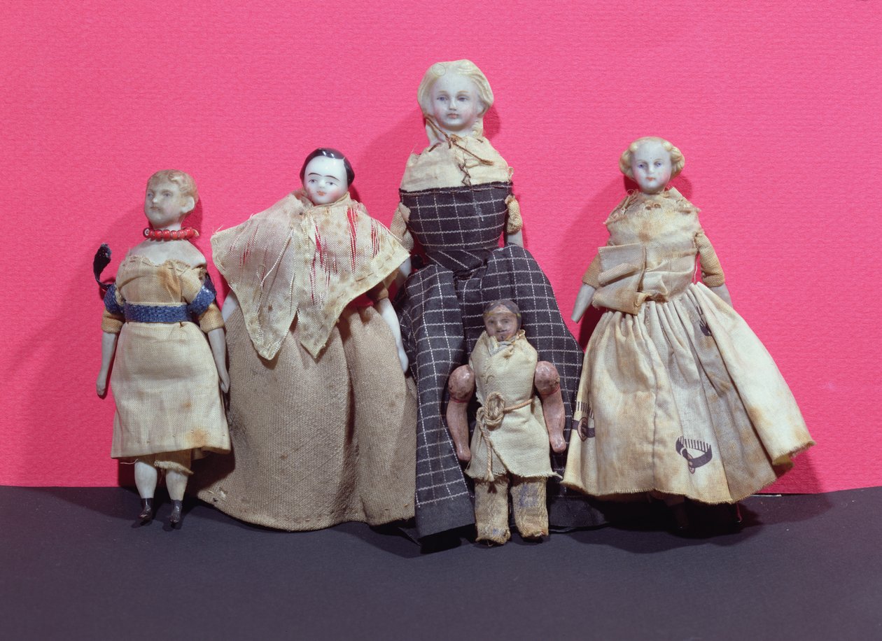 Samling av dukker, muligens brukt av Honore de Balzac (1799-1850) som et hjelpeminne for La Comedie Humaine av French School