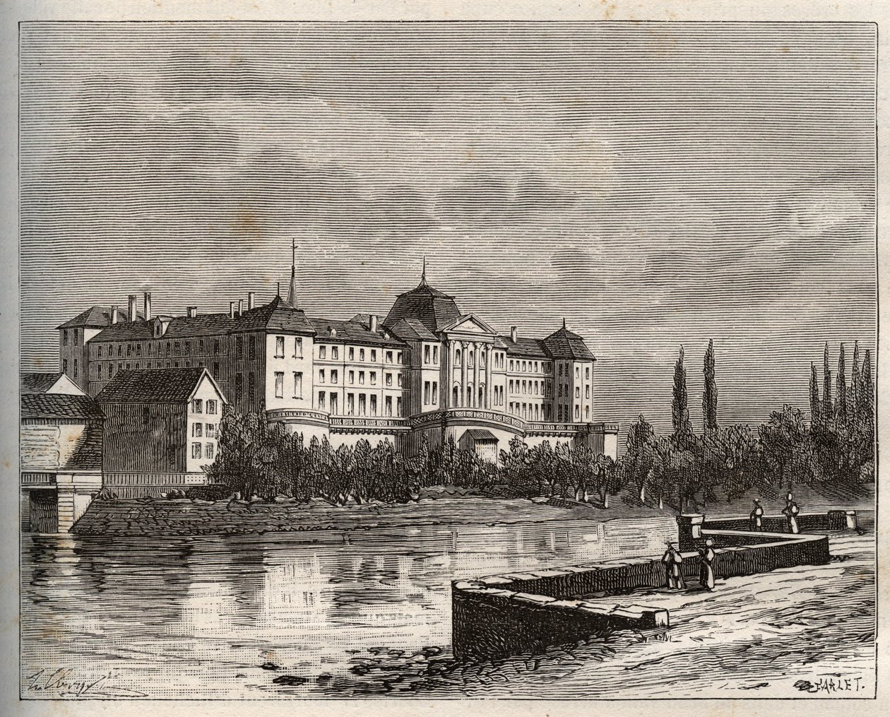 Commercy - La Meuse (55), Lorraine, Frankrike - gravering i "La France illustrée: geografi, historie, statistisk administrasjon" av V.A. Malt-Brown. 1884 av French School