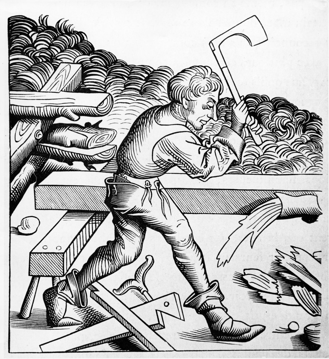 Companion of Duty eller Companion of the great felling øks, Carpenter, sent på 1400-tallet av French School
