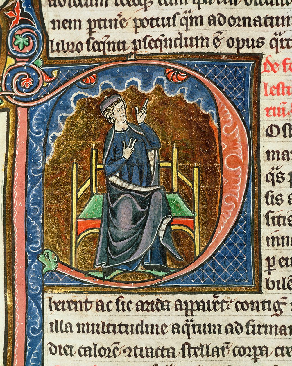 Beregning av den liturgiske kalenderen, fra The Mirror of Nature av Vincent de Beauvais av French School