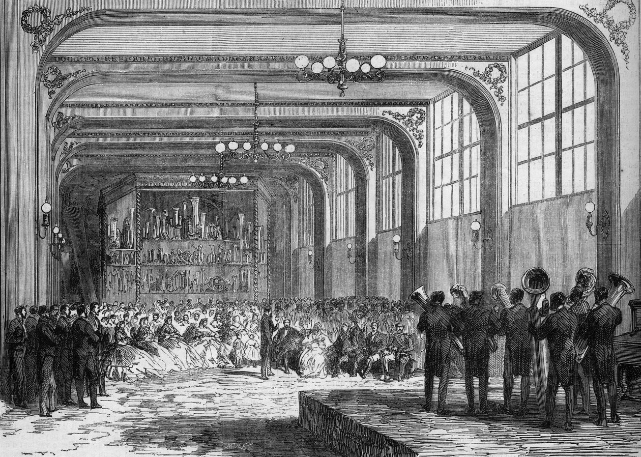 Konsert fremføres av Adolphe Sax, oppfinneren av saksofonen (1814-1894) i nærvær av Emir Ben Mahi Ed Din Abd El Kader (1808 - 1883) i 1865. av French School