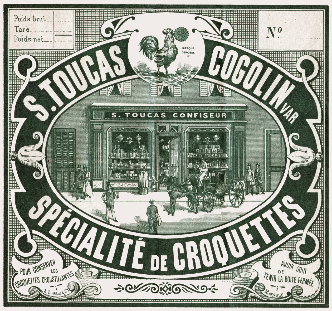 Konfektfront, ca. 1900 (gravering) av French School