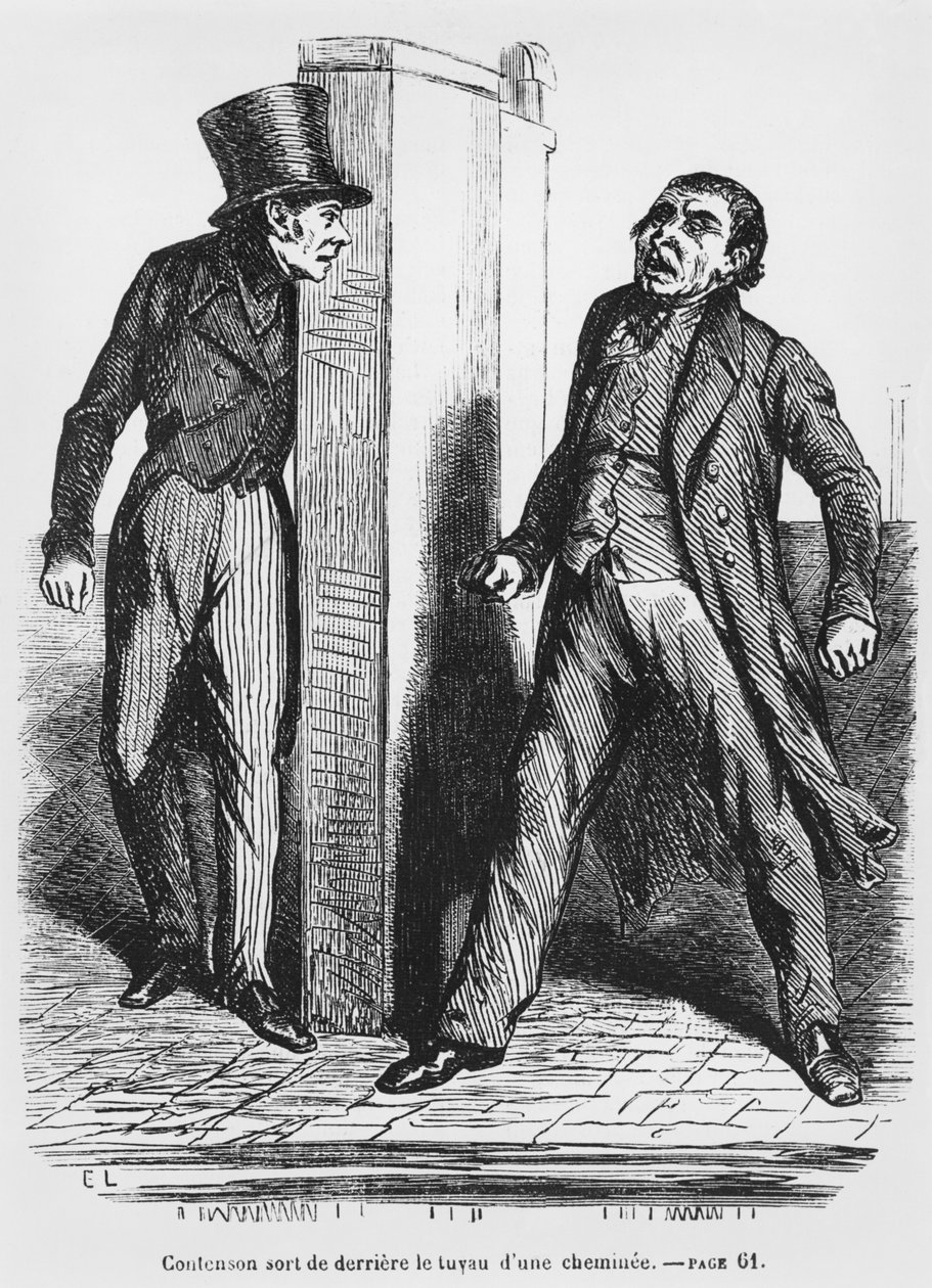 Contenson og Vautrin, illustrasjon fra Splendeurs et Miseres des Courtisanes av Honore de Balzac, utgitt 1867 av French School