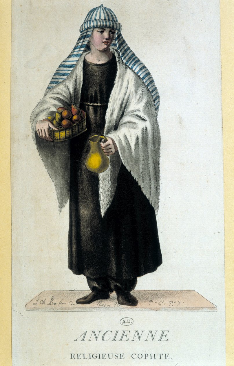 Koptisk nonne i Egypt på 1700-tallet av French School