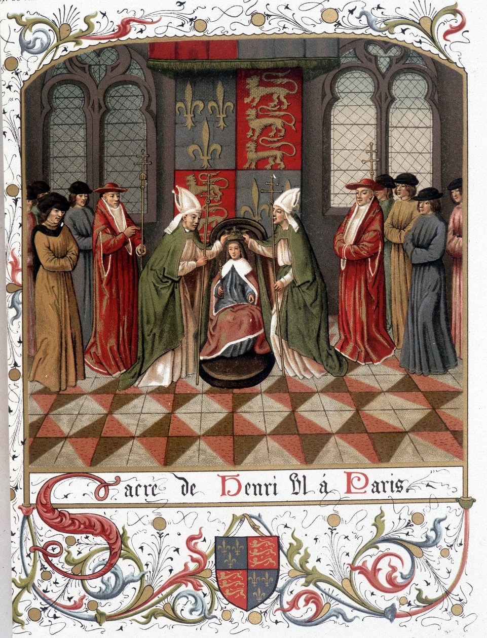 Kroningen av Henry VI i Paris i 1431 (vellum) av French School