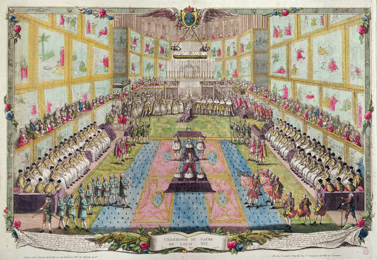 Kroningen av Ludvig XVI i Reims katedral 11. juni 1775 av French School
