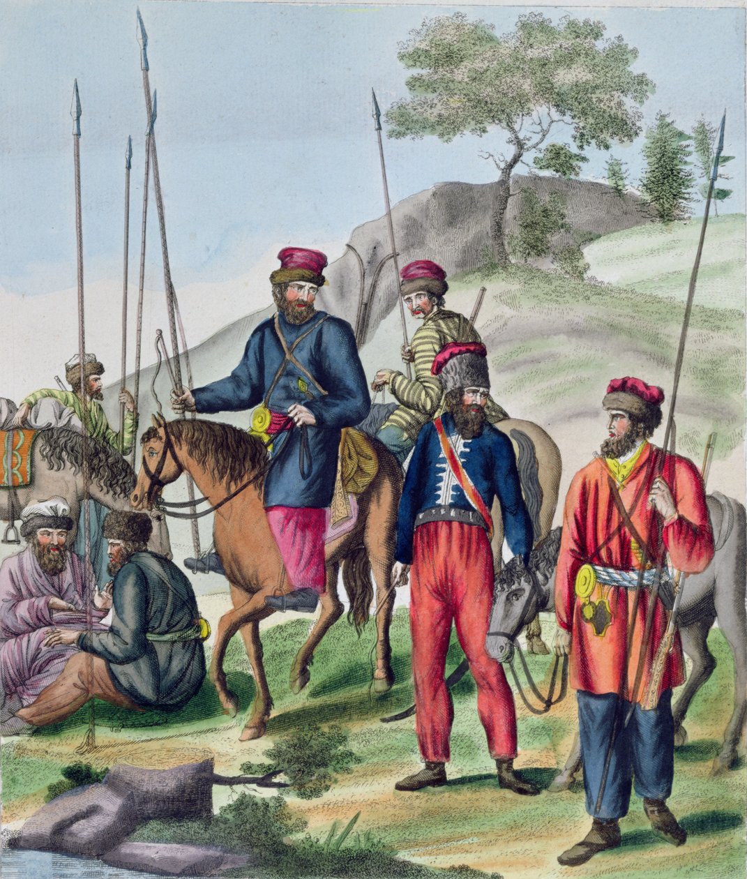 Kosakker i den russiske hæren, ca. 1814 av French School