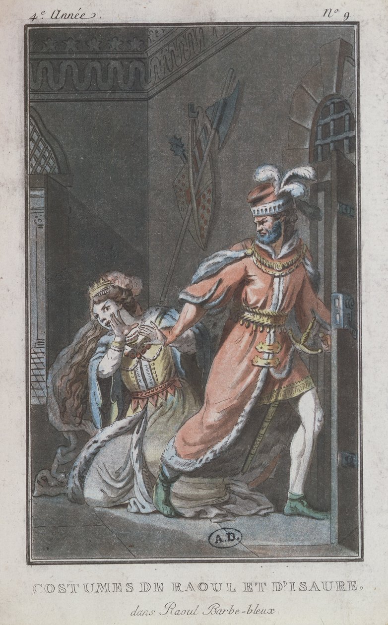 Kostymer til Raoul og Isaure, fra operaen Raoul Barbe-Bleue, 1790 av French School