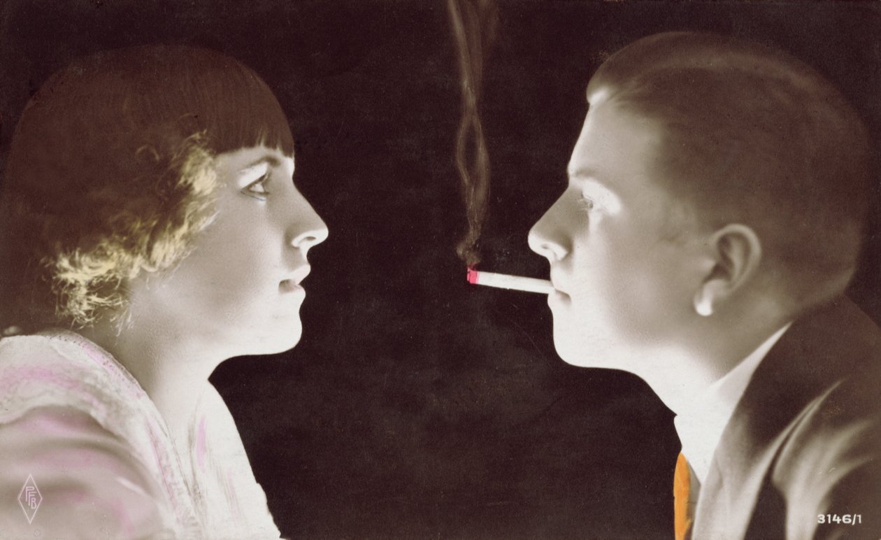 Par med en sigarett, 1917 av French School