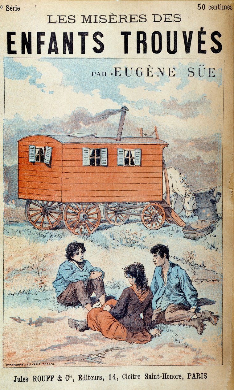 Forside til Eugene Sues bok "Les miseres des enfants found"" av French School