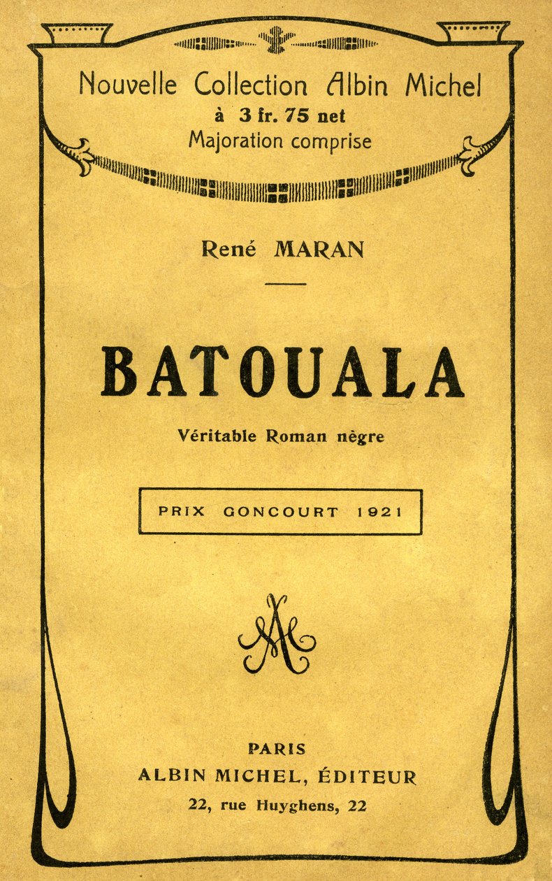 Omslag til boken "Batouala, veritable novel negre" av Rene Maran av French School