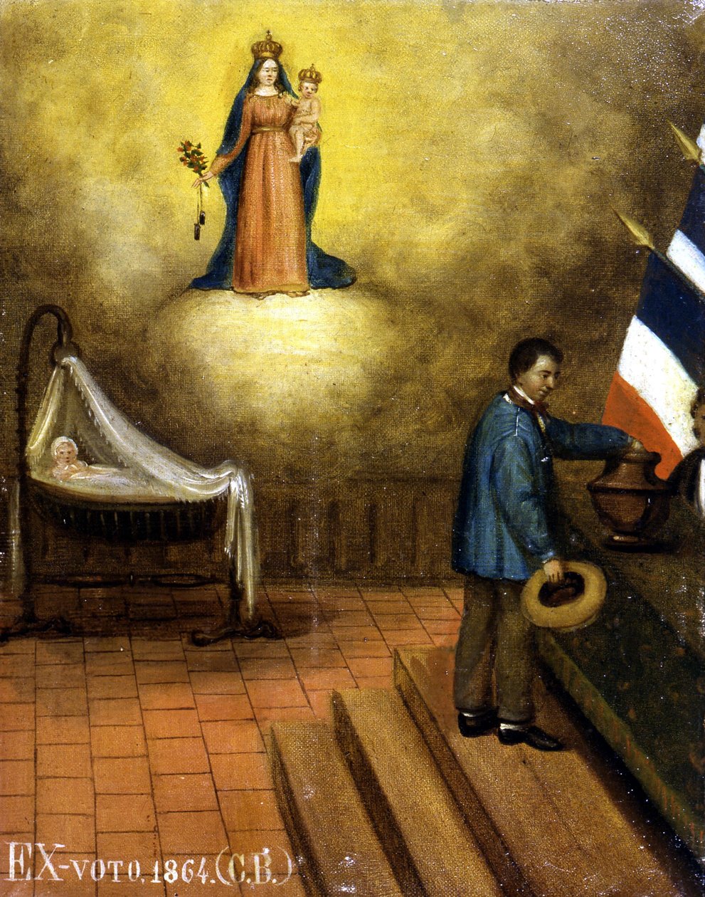 Vugge i et valglokale - ex-voto, Jouques Museum av French School