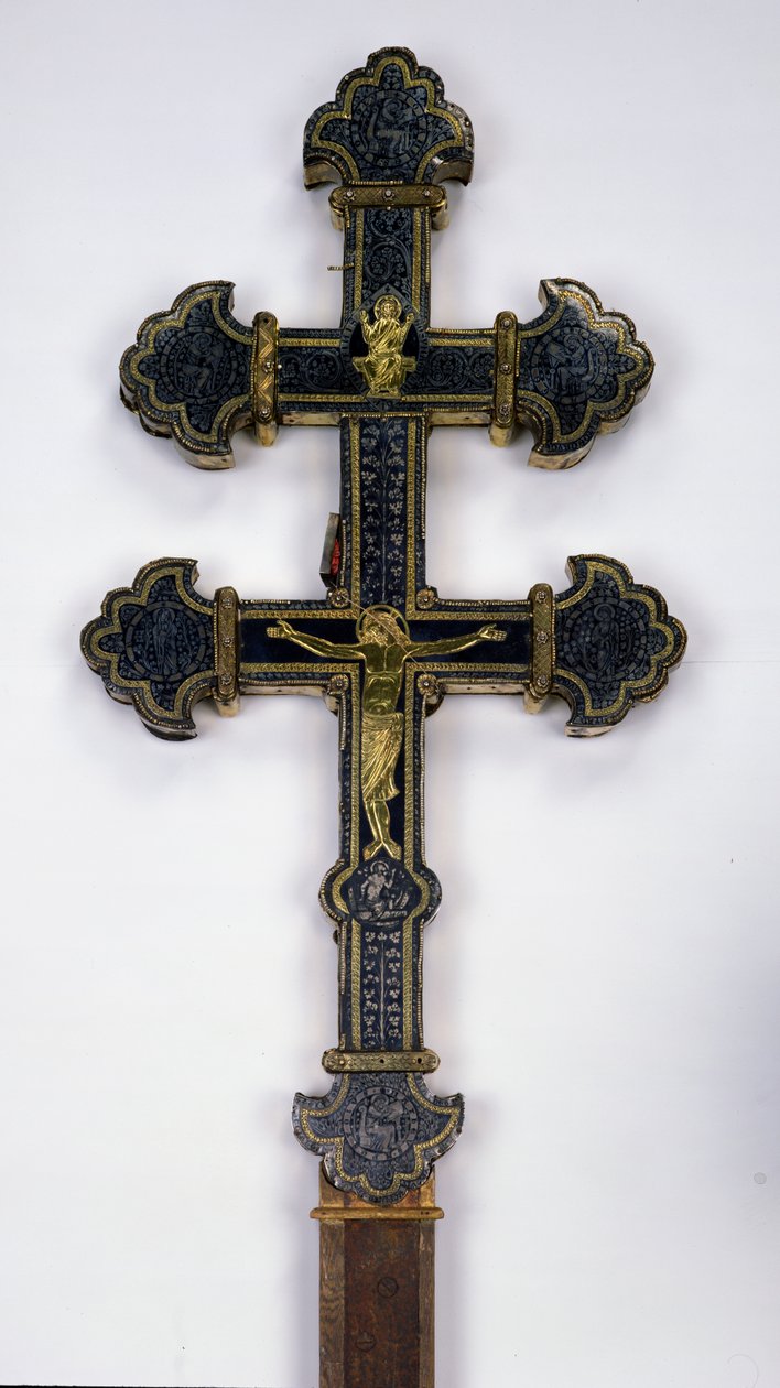 Kors, fra Clairmarais Abbey (gull innlagt med halvedelstener) (se også 232669) av French School