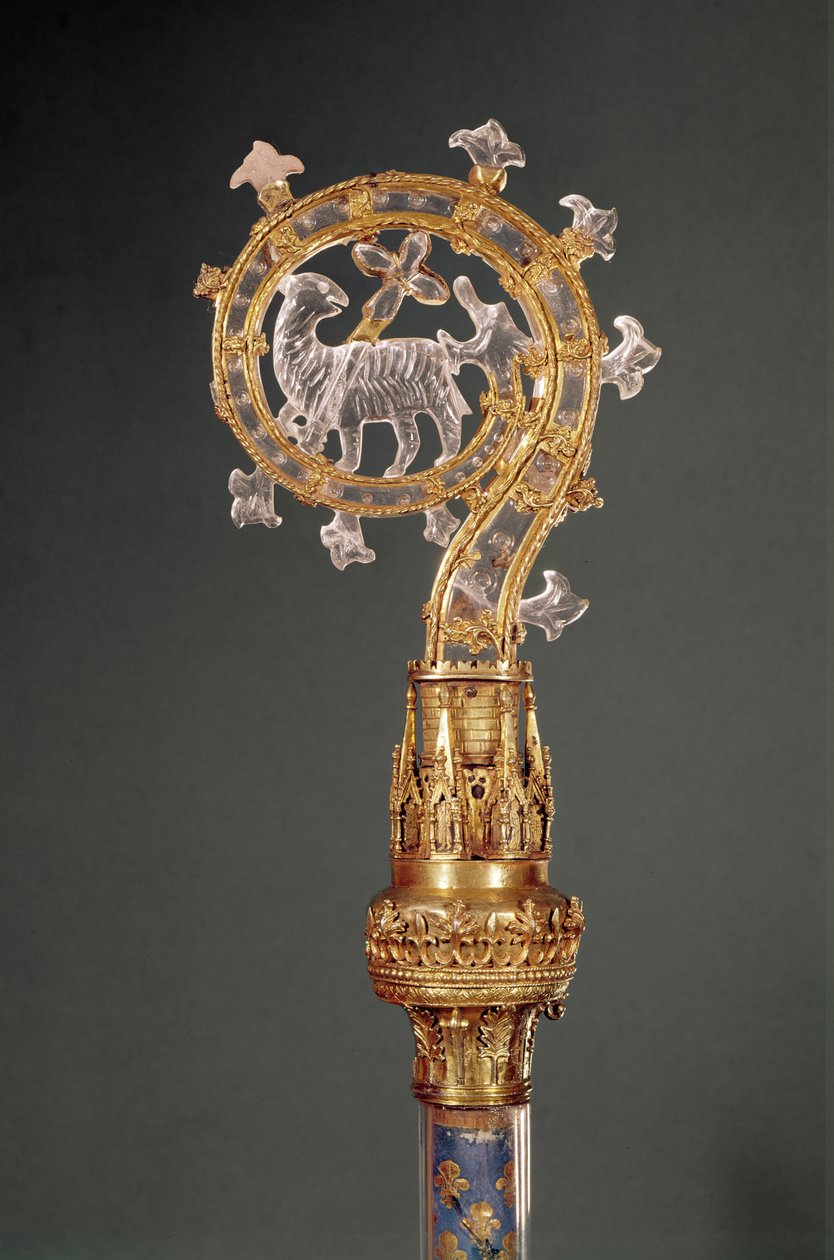 Crozier of the Abbess of Lys, 1200-1400-tallet (gull og bergkrystall) av French School