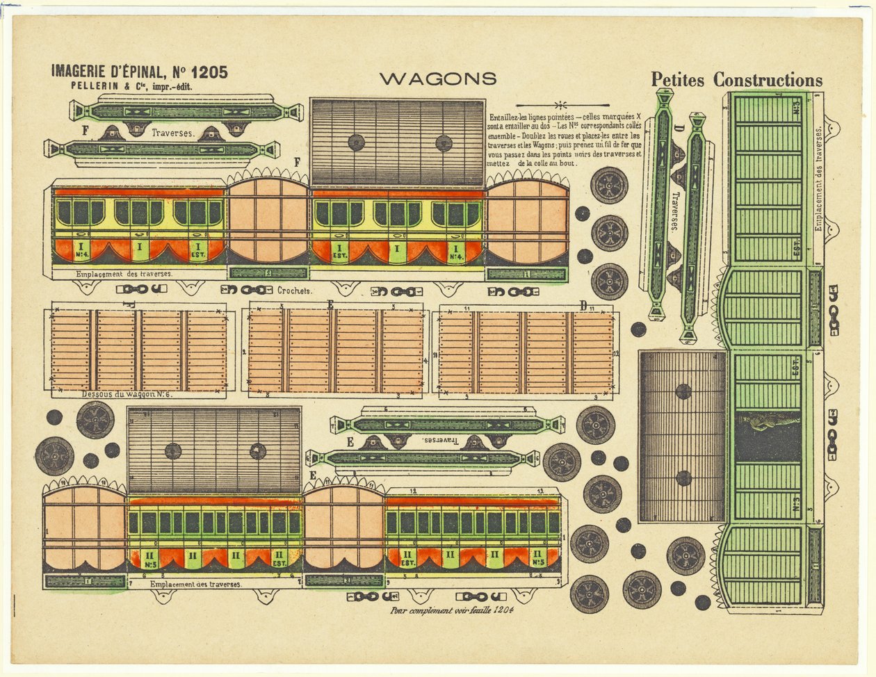Utskårne design for vogner, ca. 1880 (litho-farge) av French School