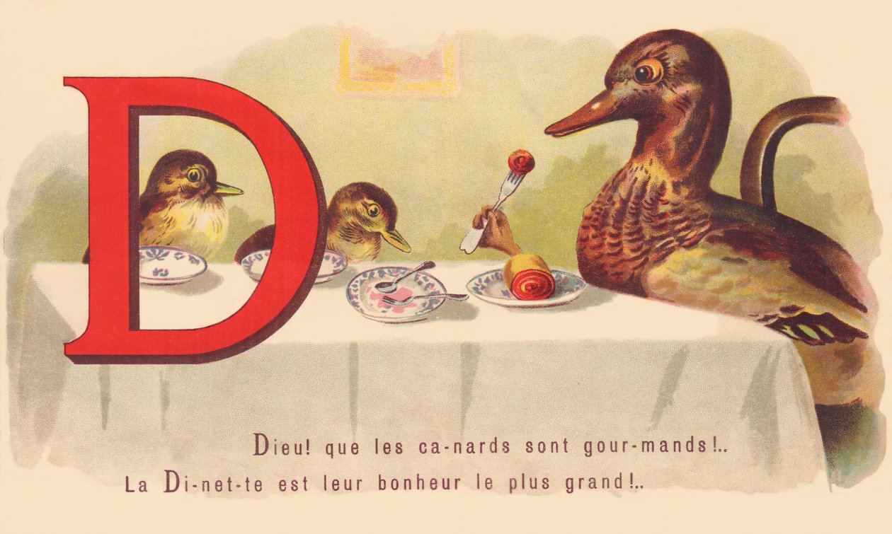 D: Gud! at ender er grådige! Dinetten er deres største lykke! av French School