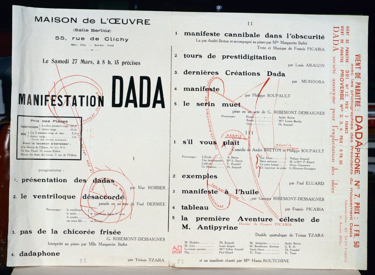 Dada-manifestasjon, ca. 1921 av French School