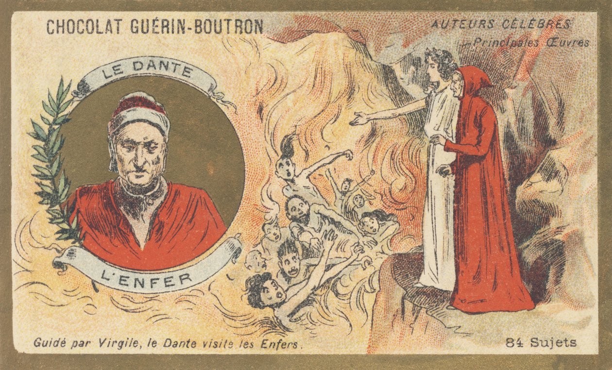 Dante Alighieri, kjent som "Dante" (1265-1321), florentinsk poet, forfatter, tenker og politiker, forfatter av "Helvete" av French School