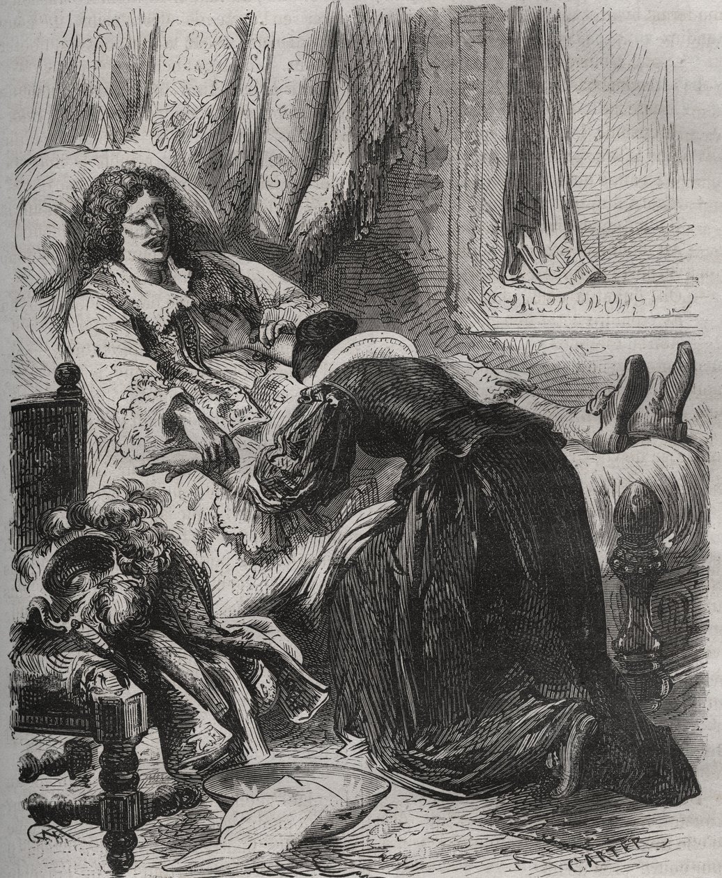 Jean Baptiste (Jean-Baptiste) Poquelins død, dit Moliere (1622-1673), 17. februar av French School