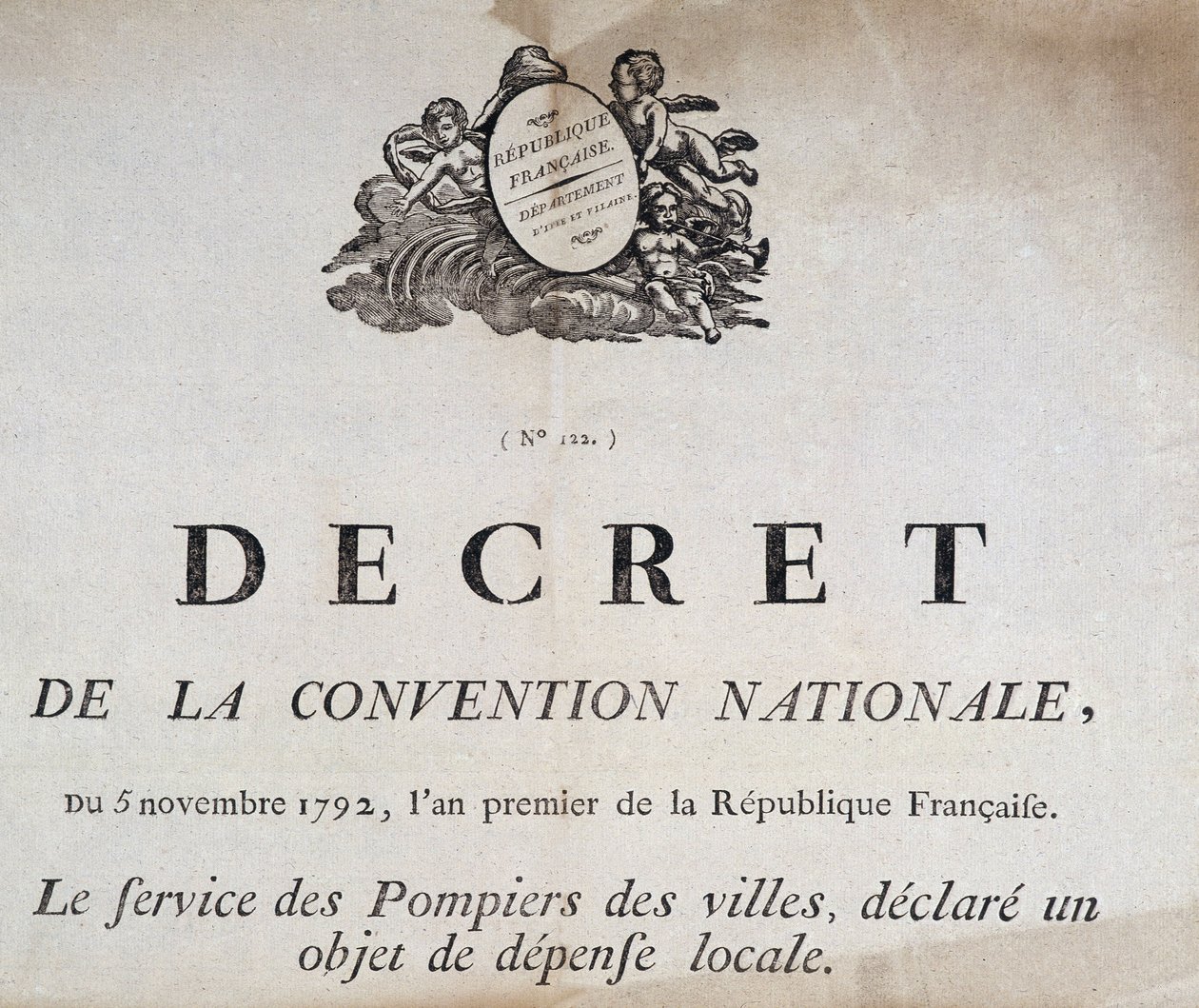 Dekret fra nasjonalkonvensjonen av 5. november 1792 om bybrannmenn av French School