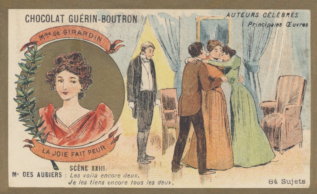 Delphine Gay kone til Girardin (1804-1855), fransk forfatter og journalist, forfatter av "La joie fait peur", komedie i én akt og prosa (1855) av French School