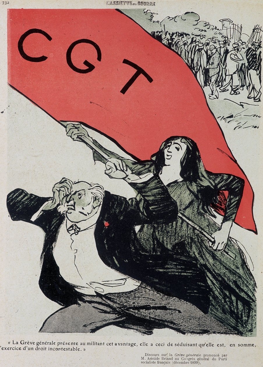 Demonstrasjon og flagg av CGT - i "" L