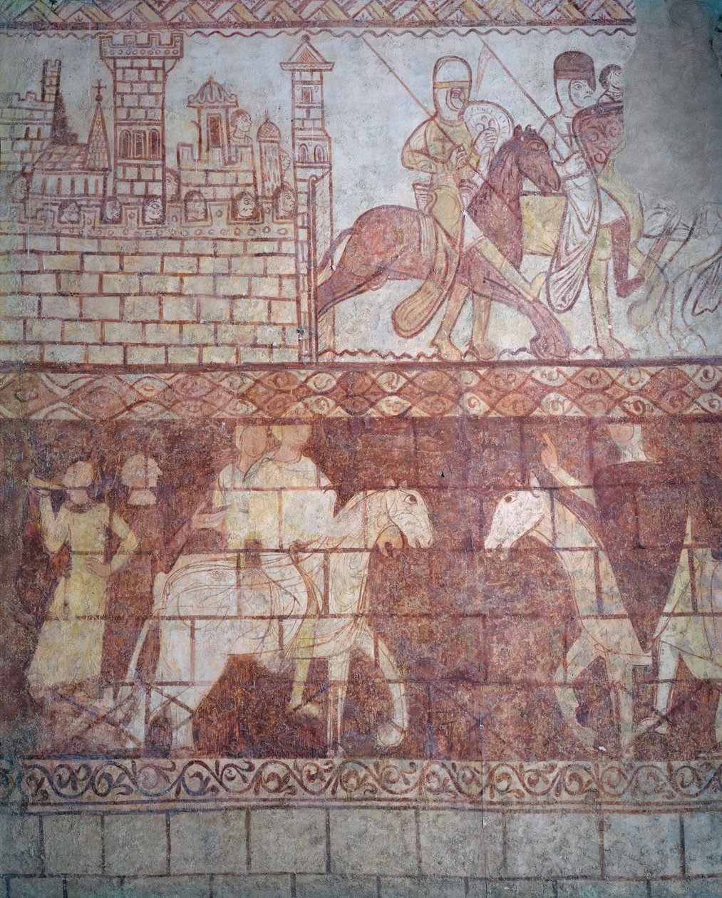 Avreise fra korsfarer-templarridderne i 1163 fra deres syriske slott Krak des Chevaliers for slaget ved Boquée av French School