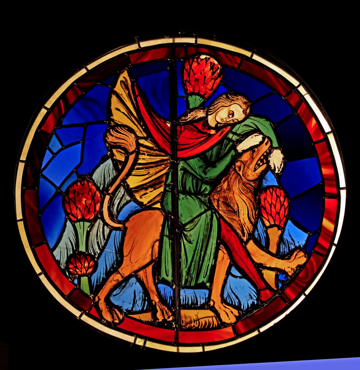 Viser Samson og løven, ex Ste Chapelle, Bay K, av French School