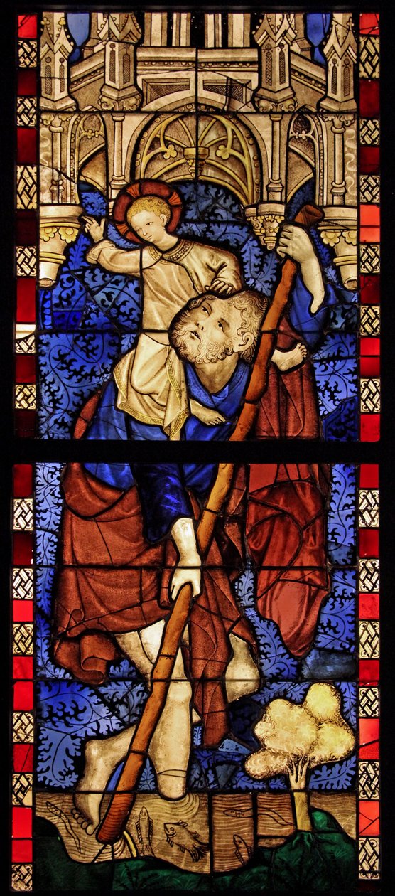 Viser St Christopher, opprinnelig fra en kirke i Köln av French School