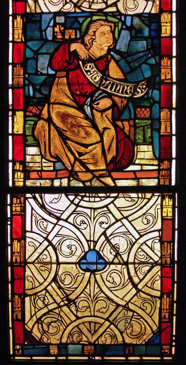 Viser St John: grisaille fra Chapelle du Chateau, Rouen? av French School