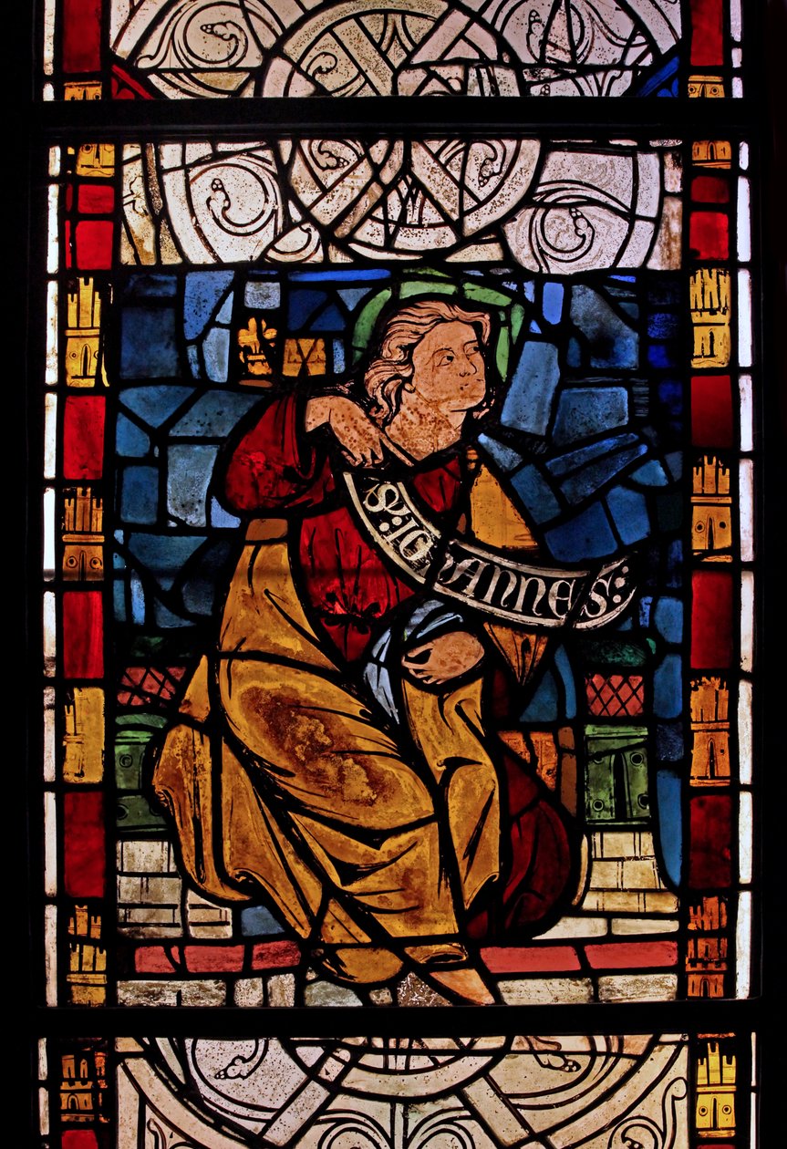 Viser St John: grisaille fra Chapelle du Chateau, Rouen? av French School
