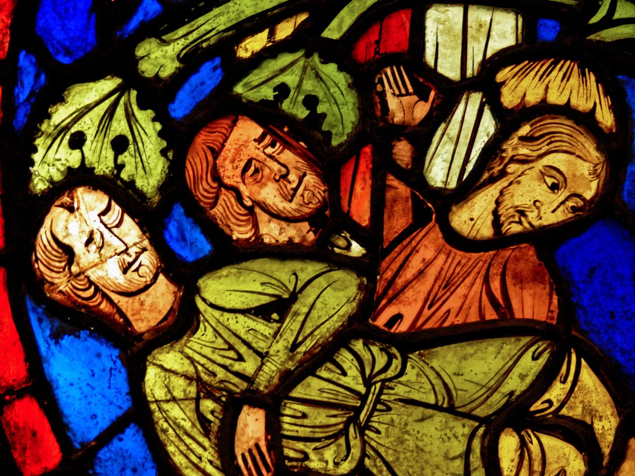 Viser St Martin - og furutreets mirakel (ex Varennes-Jarcy - opprinnelig fra Abbey de Gercy?) av French School