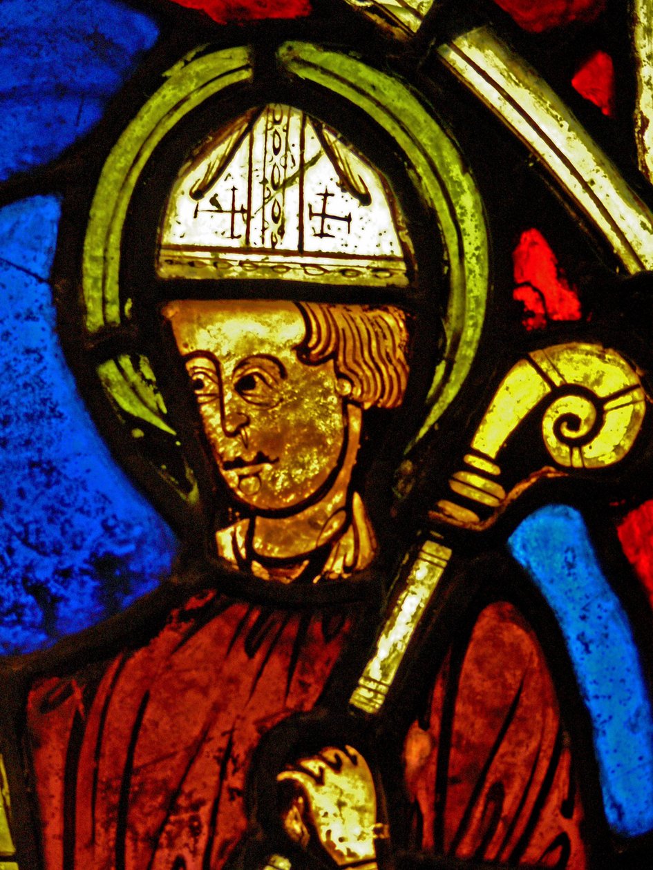 Viser St Martin - og furutreets mirakel (ex Varennes-Jarcy - opprinnelig fra Abbey de Gercy?) av French School