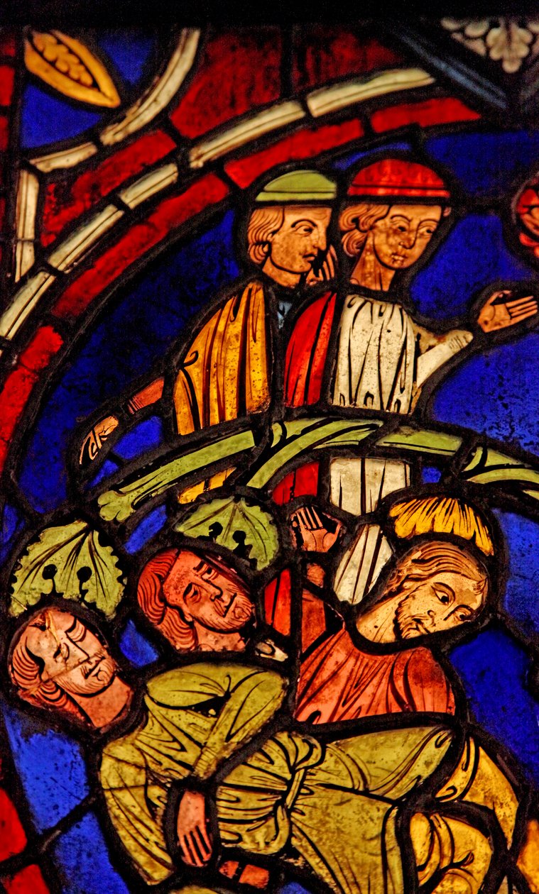 Viser St Martin - og furutreets mirakel (ex Varennes-Jarcy - opprinnelig fra Abbey de Gercy?) av French School