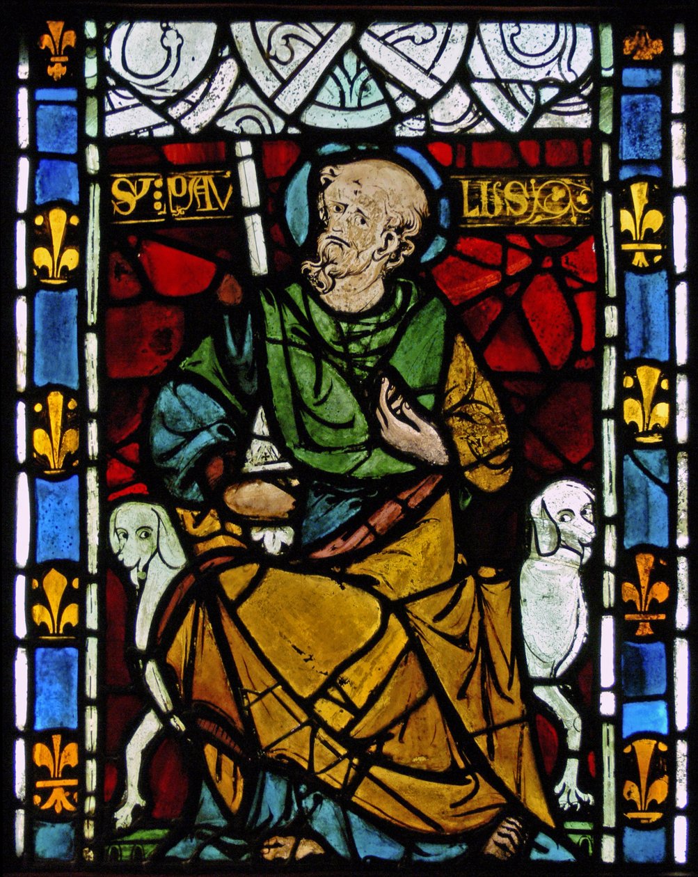 Viser St Paul: grisaille fra Chapelle du Chateau, Rouen? av French School