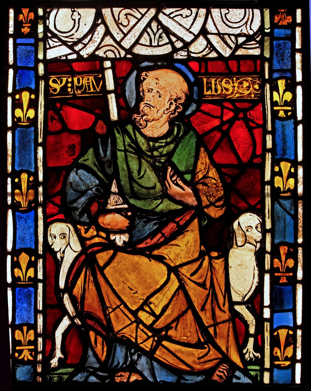 Viser St Paul: grisaille fra Chapelle du Chateau, Rouen? av French School