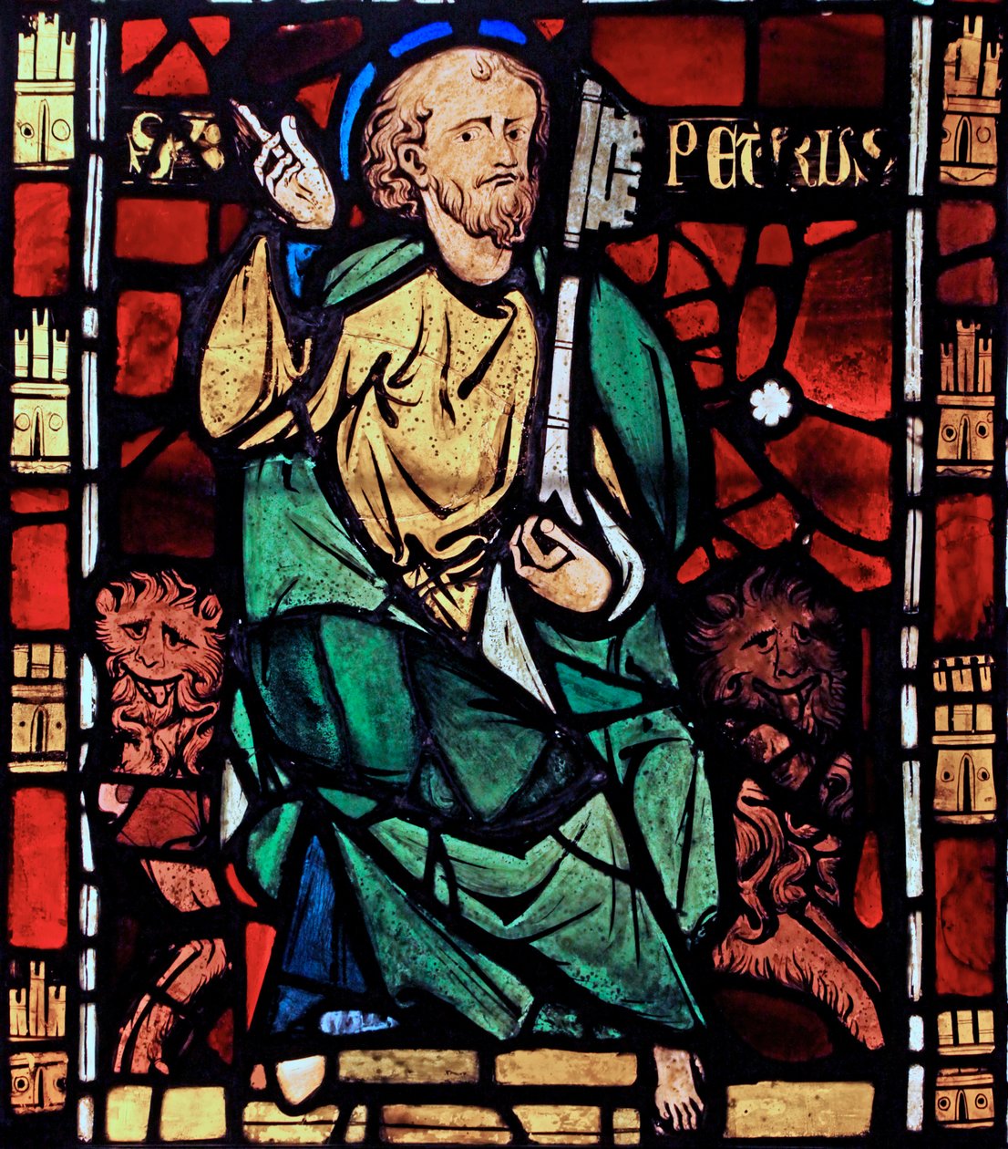 Viser St Peter: fra Chapelle du Chateau, Rouen? av French School