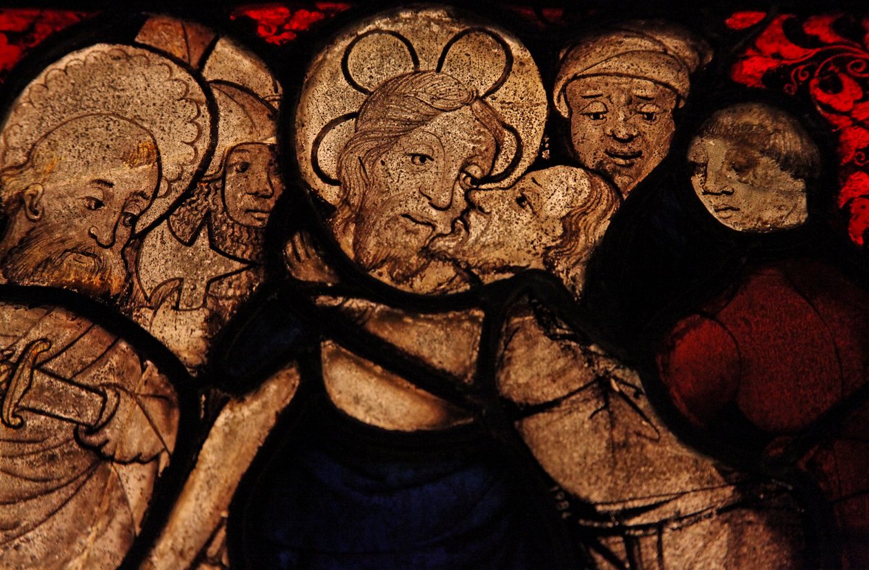 Viser en detalj fra sviket av Judas Betrayal, opprinnelig fra Church of Betton, Britanny av French School