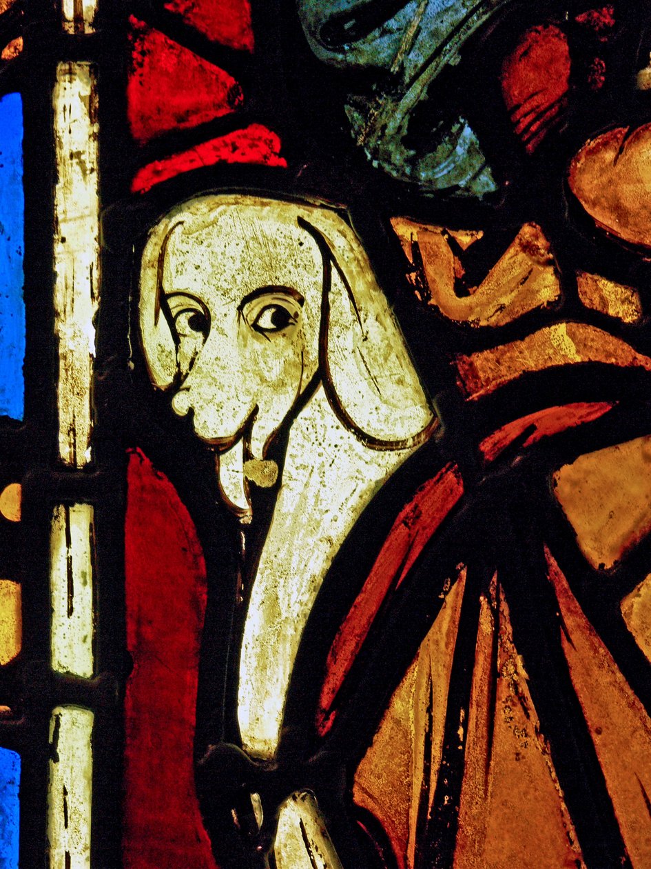 Avbilder en hund - i St Paul-panelet fra Chapelle du Chateau, Rouen? av French School