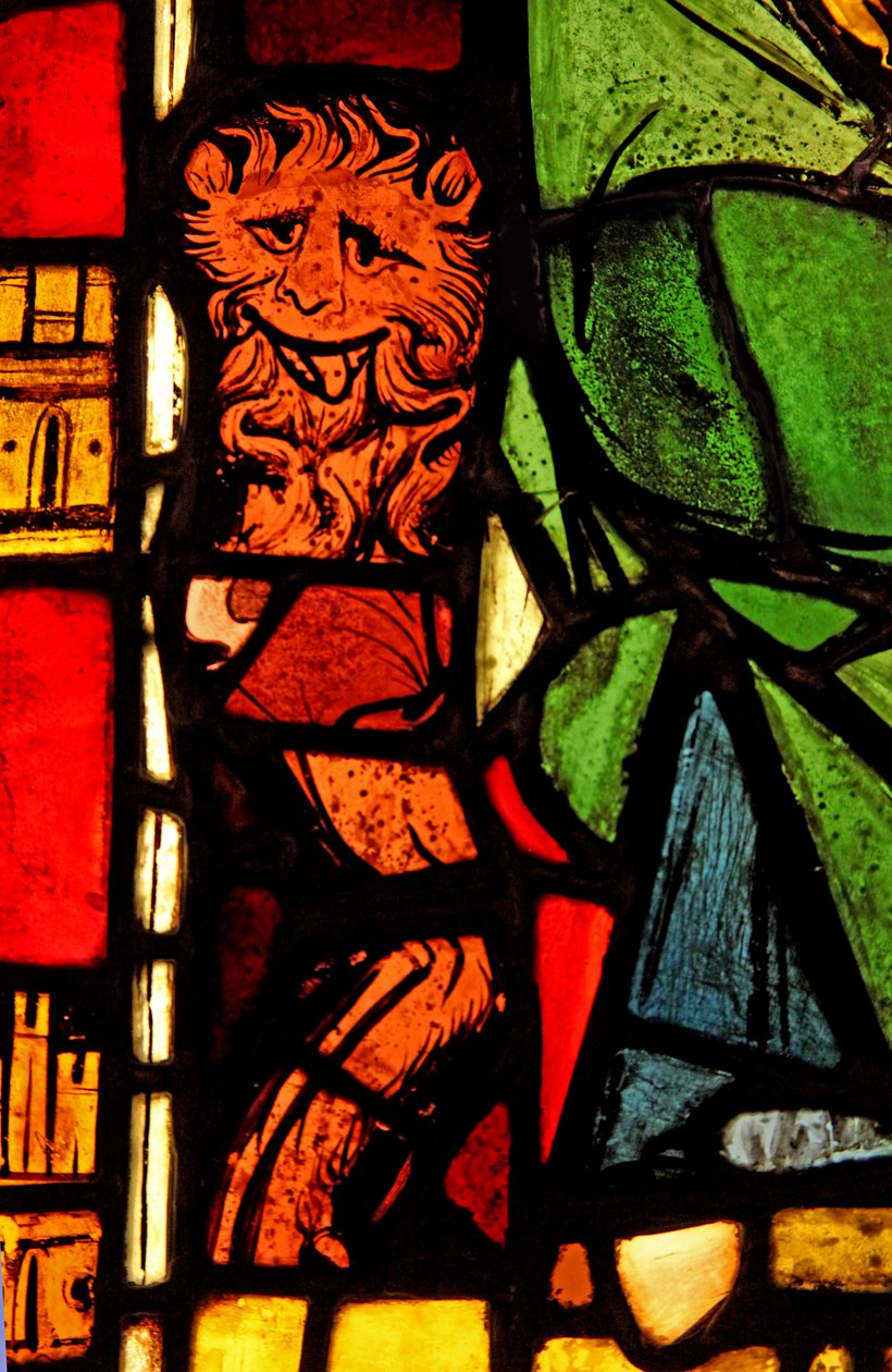 Viser en løve i St Peter-panelet: fra Chapelle du Chateau, Rouen? av French School