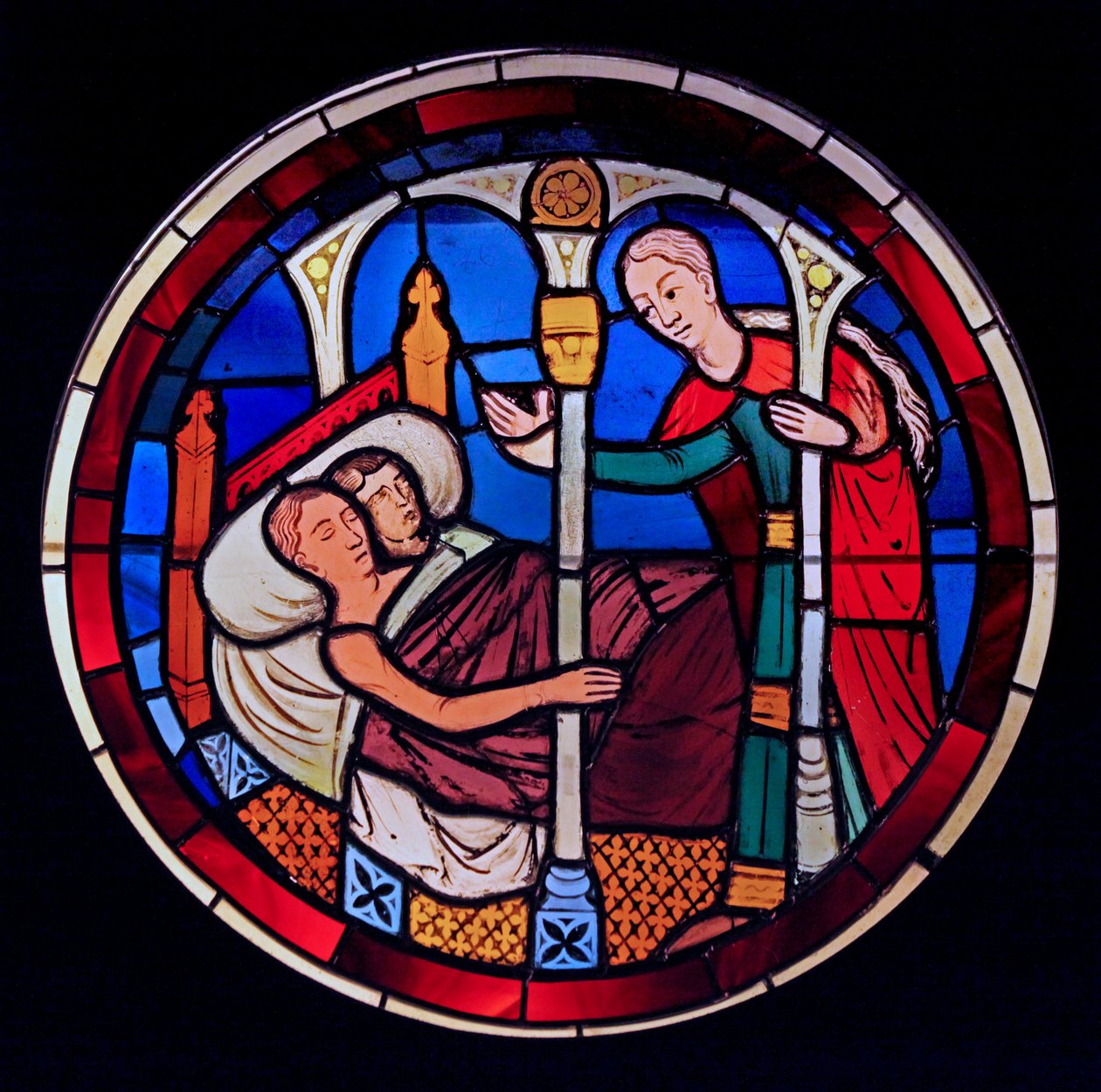 En skildring av en tjener kommer inn på Tobias og Sarahs rom, ex Ste Chapelle, Bay E av French School
